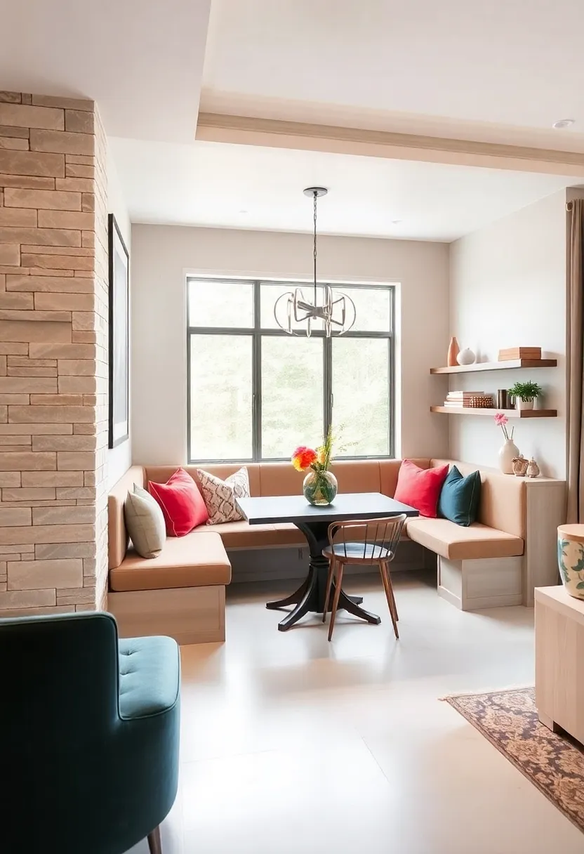 Built-in Banquette with Floating Shelves for ‍Function and Style