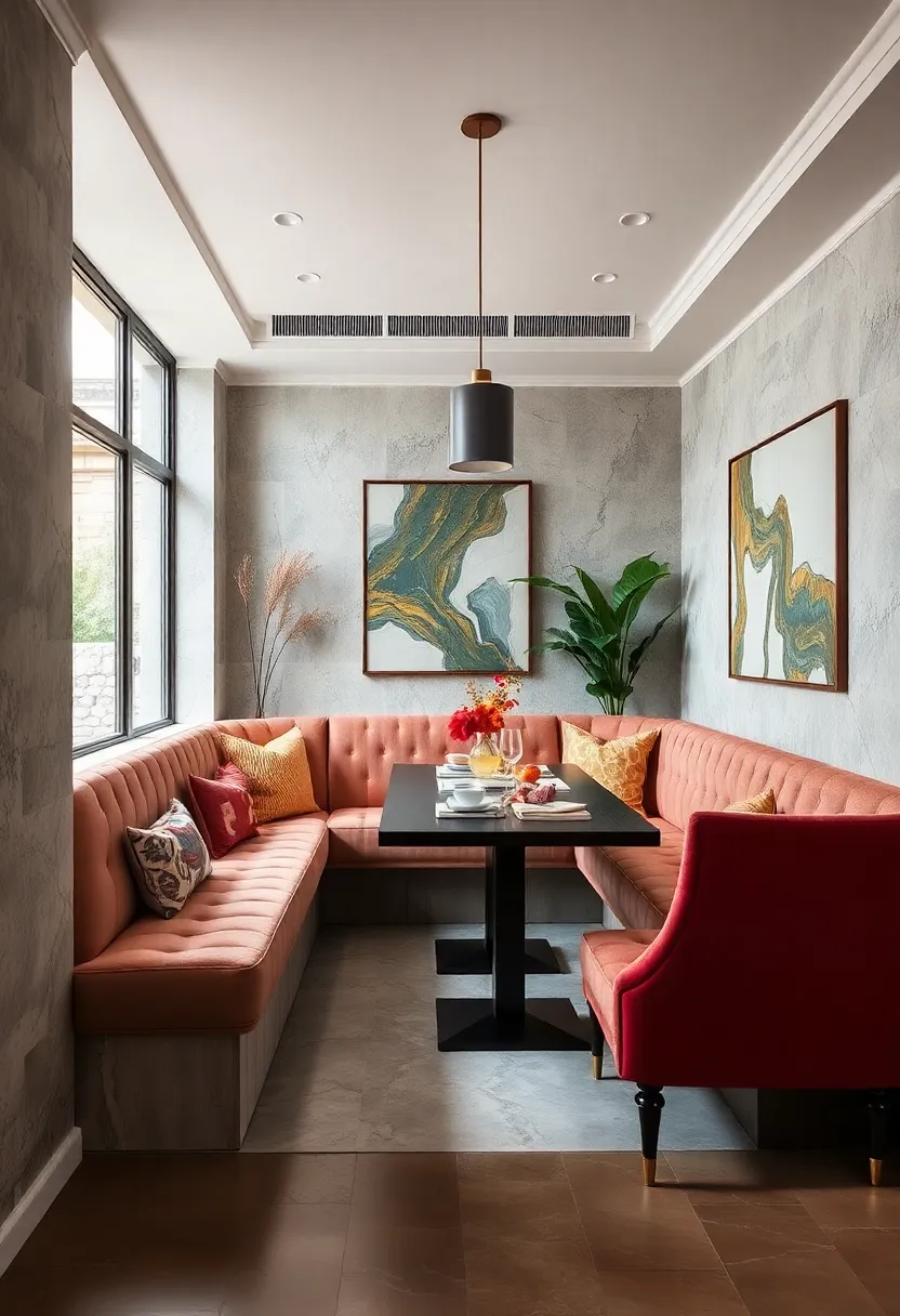 Upholstered Velvet banquette ⁢for a⁢ Luxurious Touch