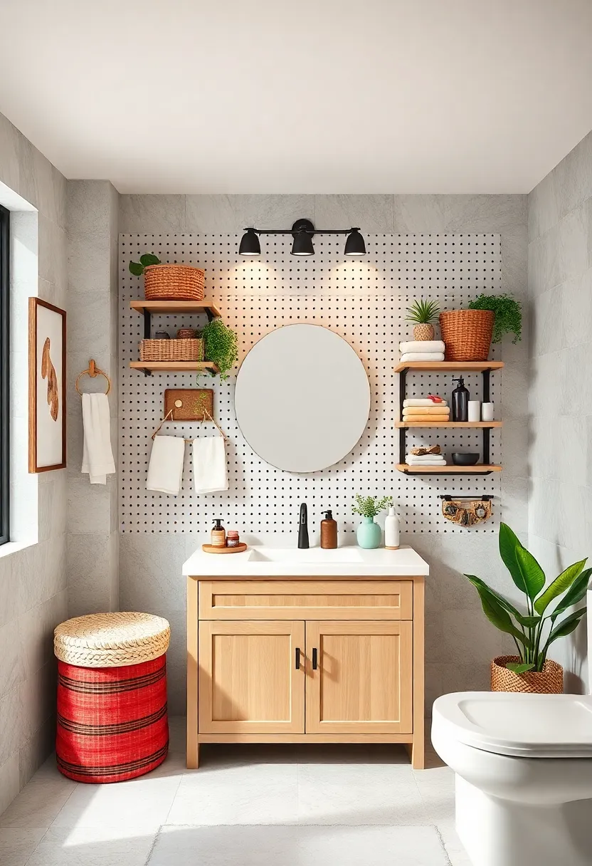 hang a pegboard⁤ above the vanity‌ to customize⁣ storage baskets,hooks,and shelves exactly where needed