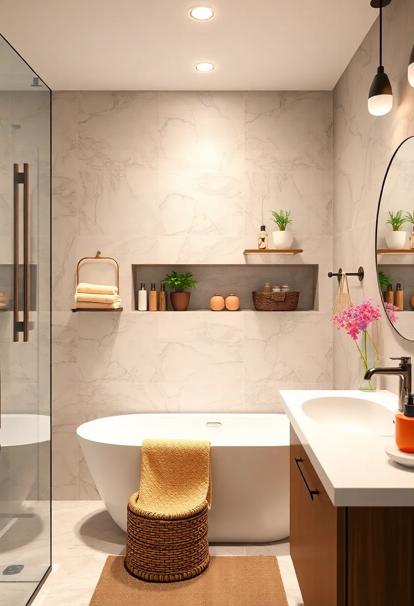 Use suction cup⁢ baskets or shelves ⁤on shower tile for⁣ a ​non-permanent storage solution