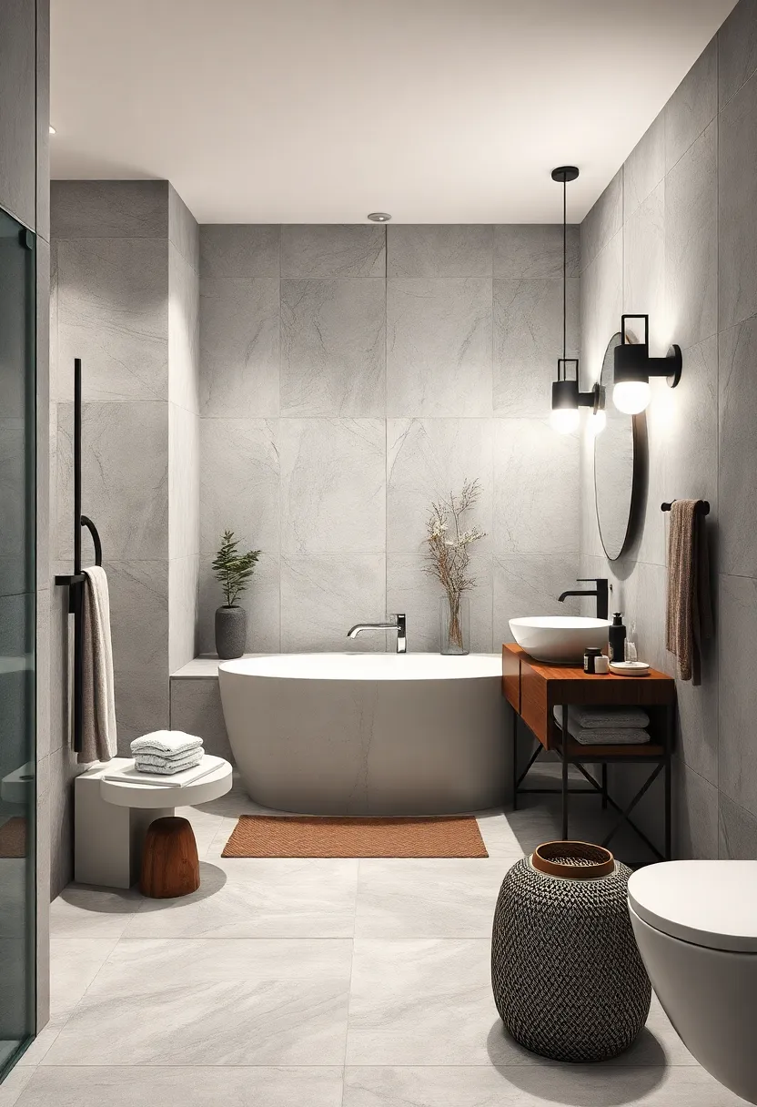 Black and White Photography: Classic monochrome images can create a timeless and elegant atmosphere, perfect ​for modern bathroom decor