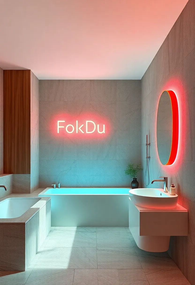 Custom Neon Signs: Personalized neon lighting adds a pop of‌ color and contemporary flair ⁢to ‌your bathroom walls