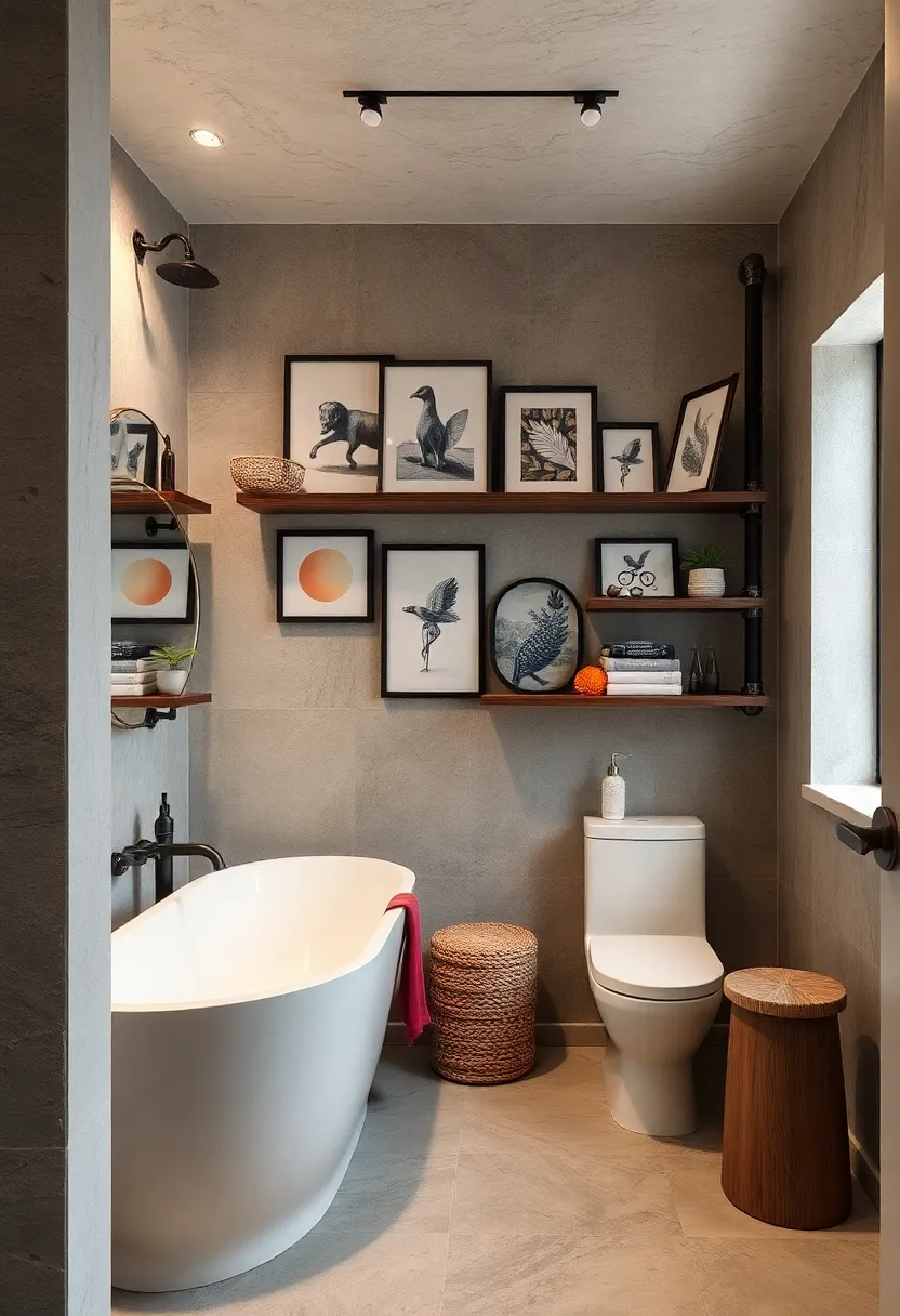 Industrial ⁣Pipe Shelves with Art Displays: Combine ‌industrial⁢ elements⁢ with curated art pieces for⁤ a trendy, urban look