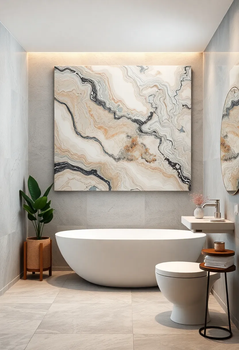 Marble-Inspired resin Art:⁣ Swirling patterns mimic ⁣luxurious marble and create an understated elegance