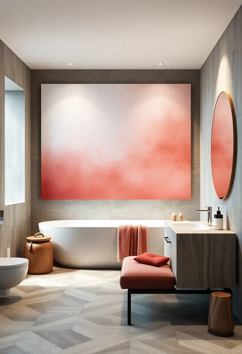 Oversized Canvas with ‌Subtle Gradients: Large canvases featuring ombre or gradient hues enhance space without clutter