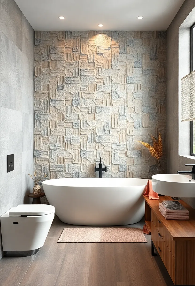 Textured ‌Ceramic Tiles: Use 3D ceramic tile art as a⁢ focal point for a tactile, ⁤artistic expression directly on ⁤your bathroom walls