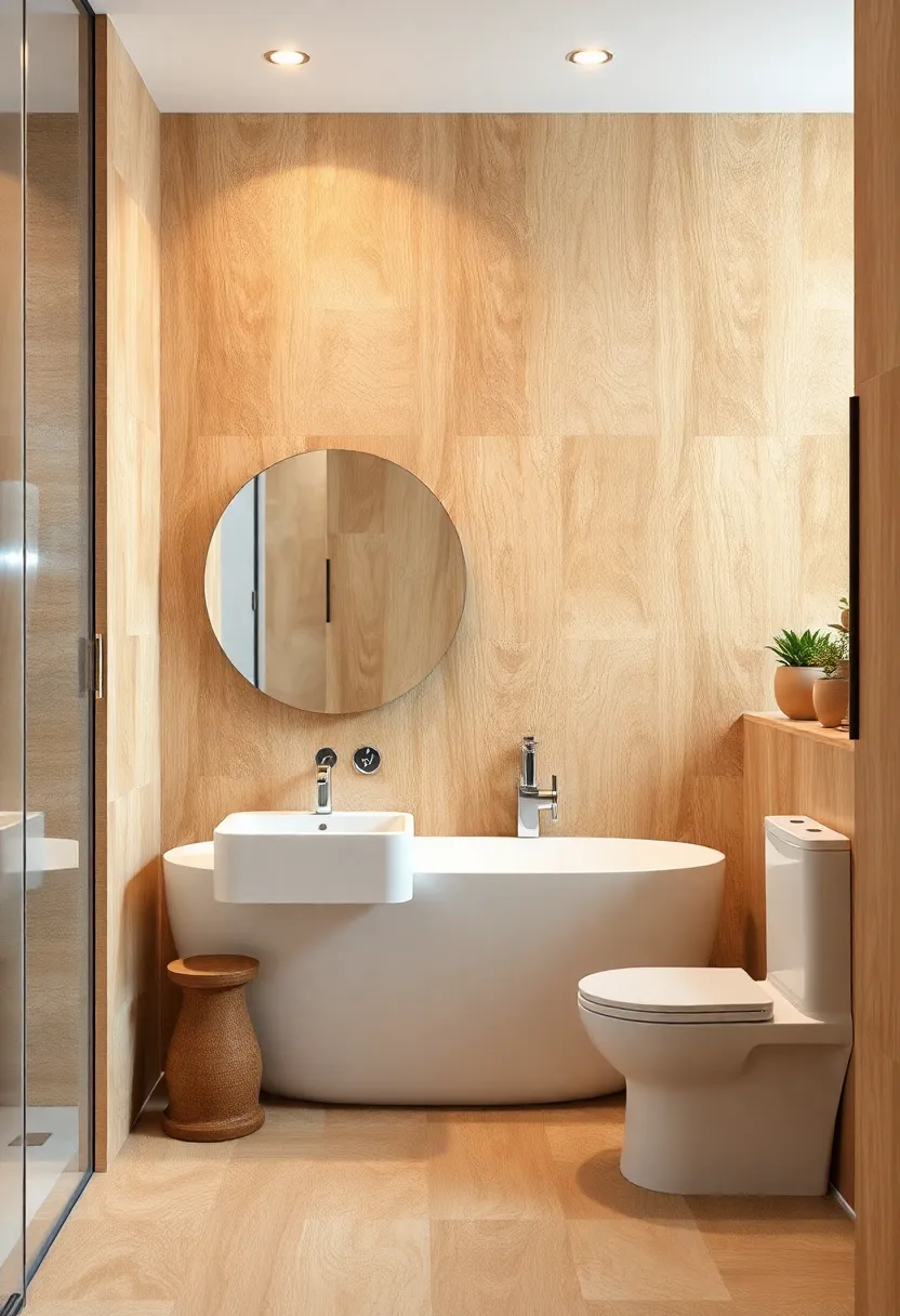 Golden ‍Acacia Glow: Bright and​ golden, ⁣acacia-inspired tiles ⁣enliven‌ the bathroom with ⁣cheerful warmth and subtle textures