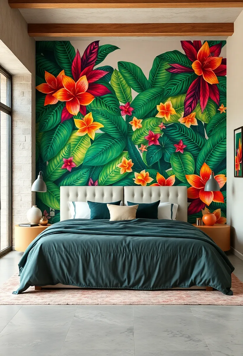 tropical Botanical​ Murals – Bring the outdoors‌ inside with oversized leafy greens⁣ and‍ bright florals that add ⁤a fresh, lively atmosphere