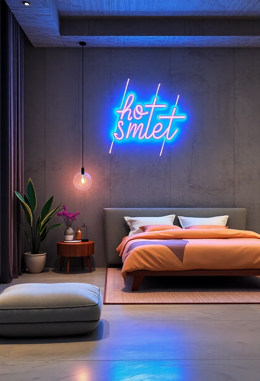 Neon‌ Sign Art⁣ – Incorporate⁤ playful and ⁤eye-catching ⁤neon ‌light wall art‍ to create a​ glowing statement piece⁢ for nighttime ambiance