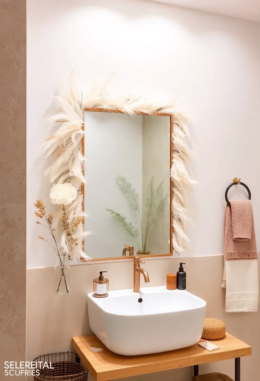 Feathered Frame Mirror⁤ – Introduce ethereal softness using a frame embellished with delicate faux ⁢feathers in ⁣neutral tones
