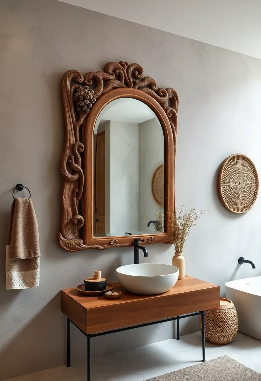 Hand-Carved‍ Wooden ⁤Mirror – Display artisan craftsmanship with a ⁢frame featuring detailed, nature-inspired ‍wood carvings