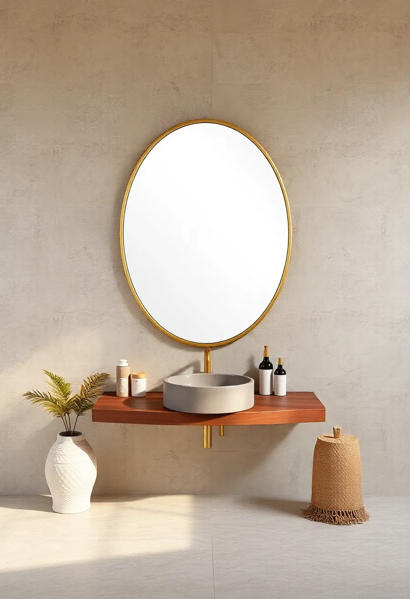 Oval Brass Trim Mirror – Balance boho warmth‌ and subtle sophistication with an elegant oval mirror edged in brushed brass