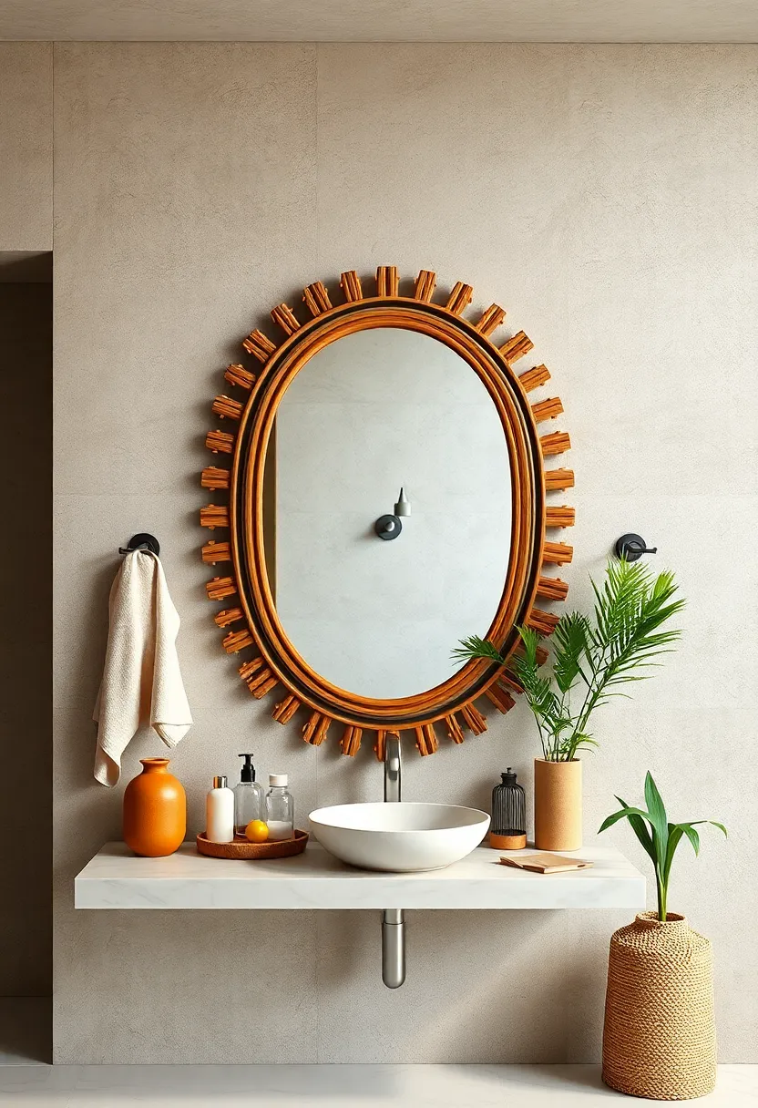 Sunburst Wood Frame Mirror ⁤–⁤ Embrace ​sunshine-inspired design with a wooden sunburst frame that‌ radiates ‌charm​ and​ rustic elegance
