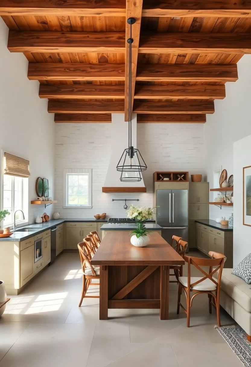 Open Beam‌ Ceilings: Expose wooden beams⁤ on the ceiling to enhance‌ the ⁤rustic ​farmhouse atmosphere with coastal openness