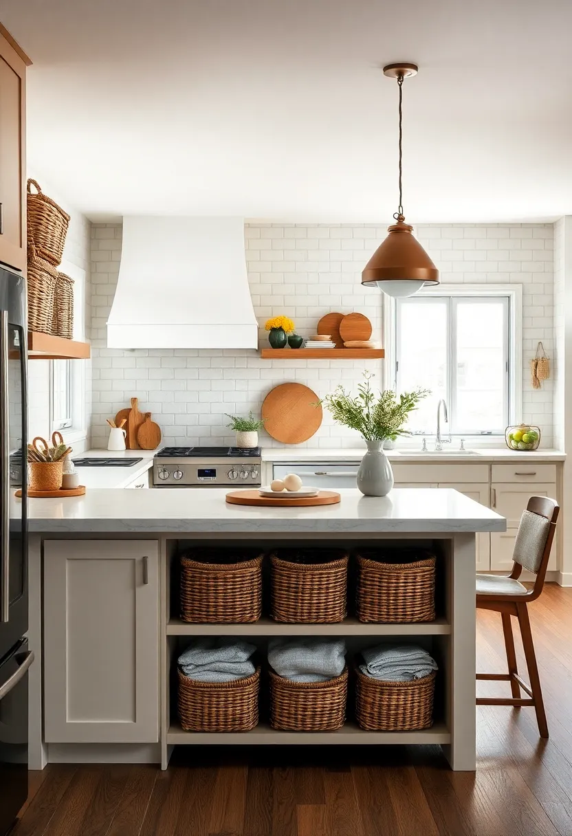 Woven Basket Storage: Replace⁣ traditional storage with ​woven baskets to add texture and a rustic farmhouse feel