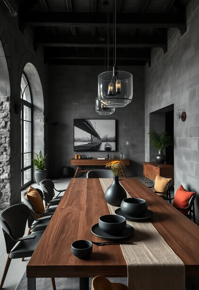 Earthy Black Clay Pottery and matte Tableware Enhancing the Dark‍ palette