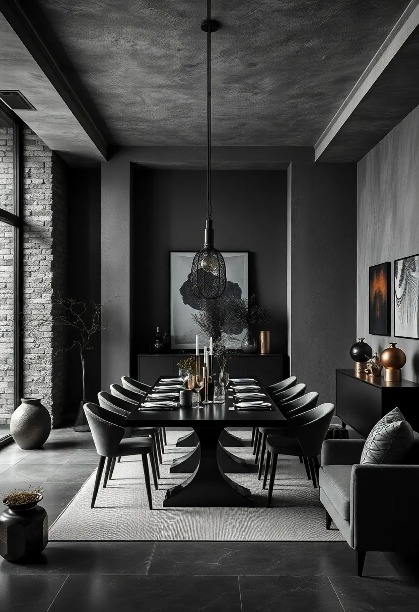 Moody Monochrome Space Using ​Shades ⁤of Gray and Black for Visual Depth