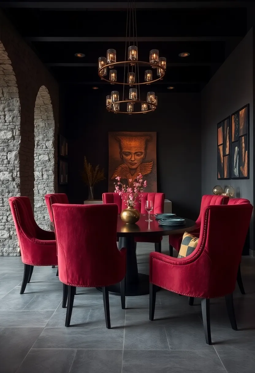 Rich Burgundy Upholstered Chairs Setting a Sophisticated and Intimate ⁤scene