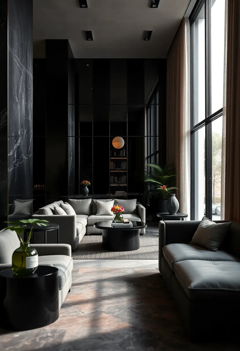 Reflective Surfaces: Mirrored black panels​ accentuate‍ natural light,‍ boosting brightness while preserving the room’s intimate feel