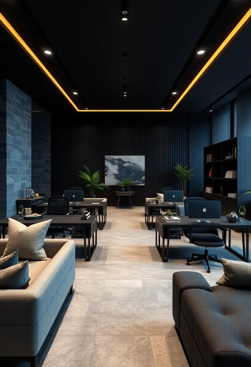 Minimalist luxury: Streamlined black desks ⁣with minimal clutter emphasize clean lines and uncluttered workspace ⁢excellence