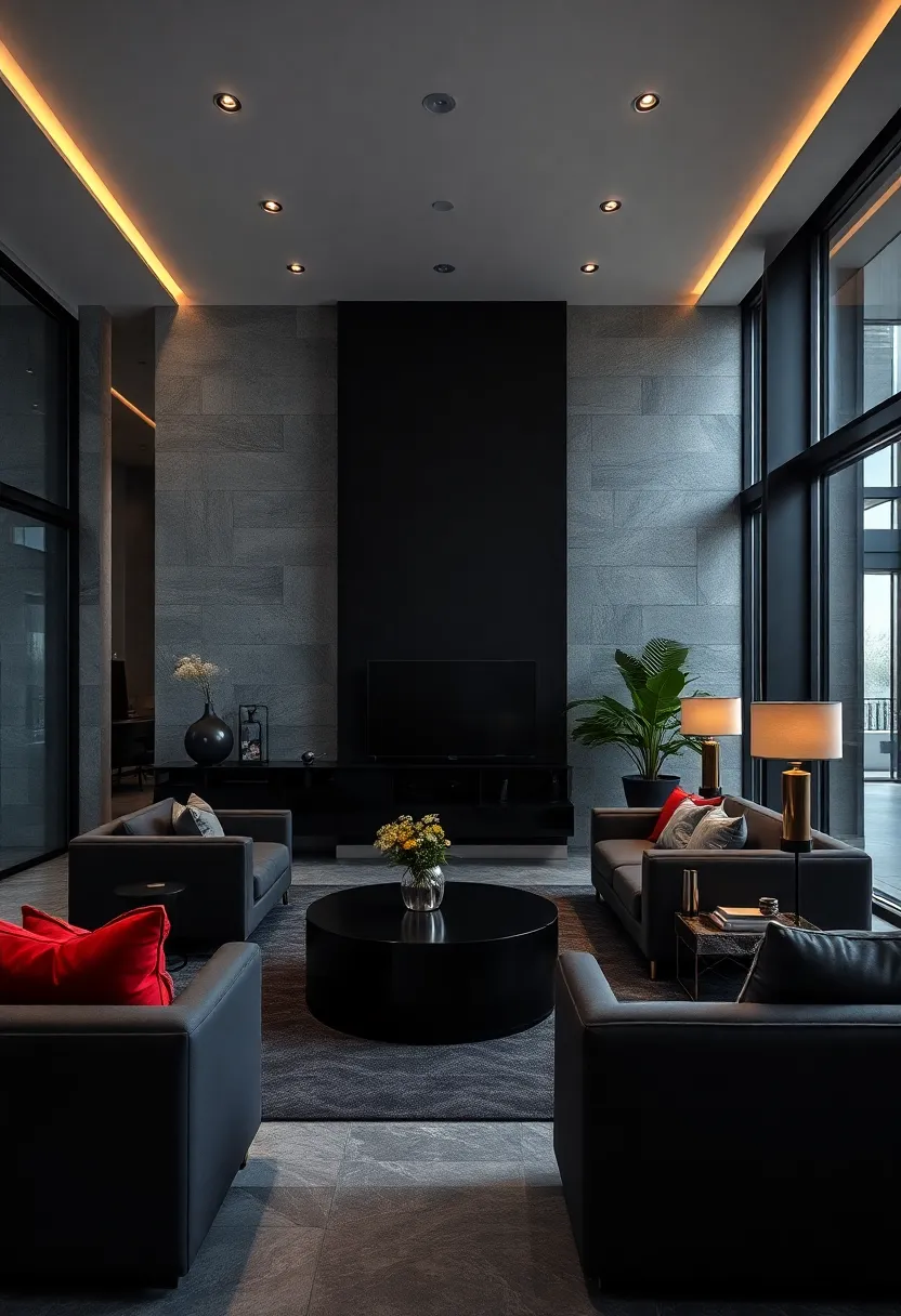 Futuristic Flair: Sleek black furniture with integrated ​LED ⁣lighting introduces⁣ a cutting-edge look ‍without sacrificing‍ elegance