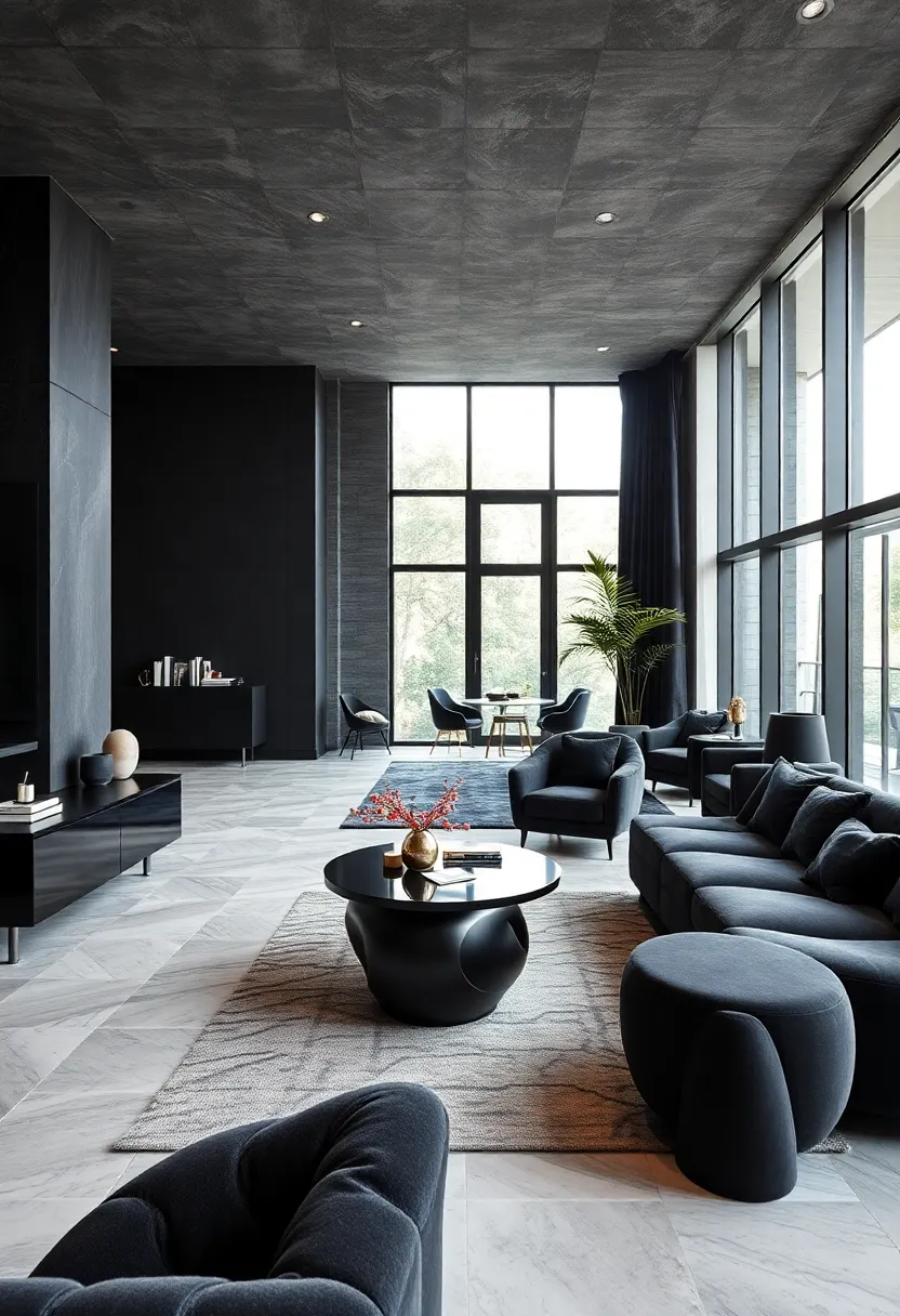 Sculptural ⁤Forms: Bold black furniture ‍pieces with sculptural silhouettes ​serve both ⁤functional‌ and ⁢aesthetic purposes