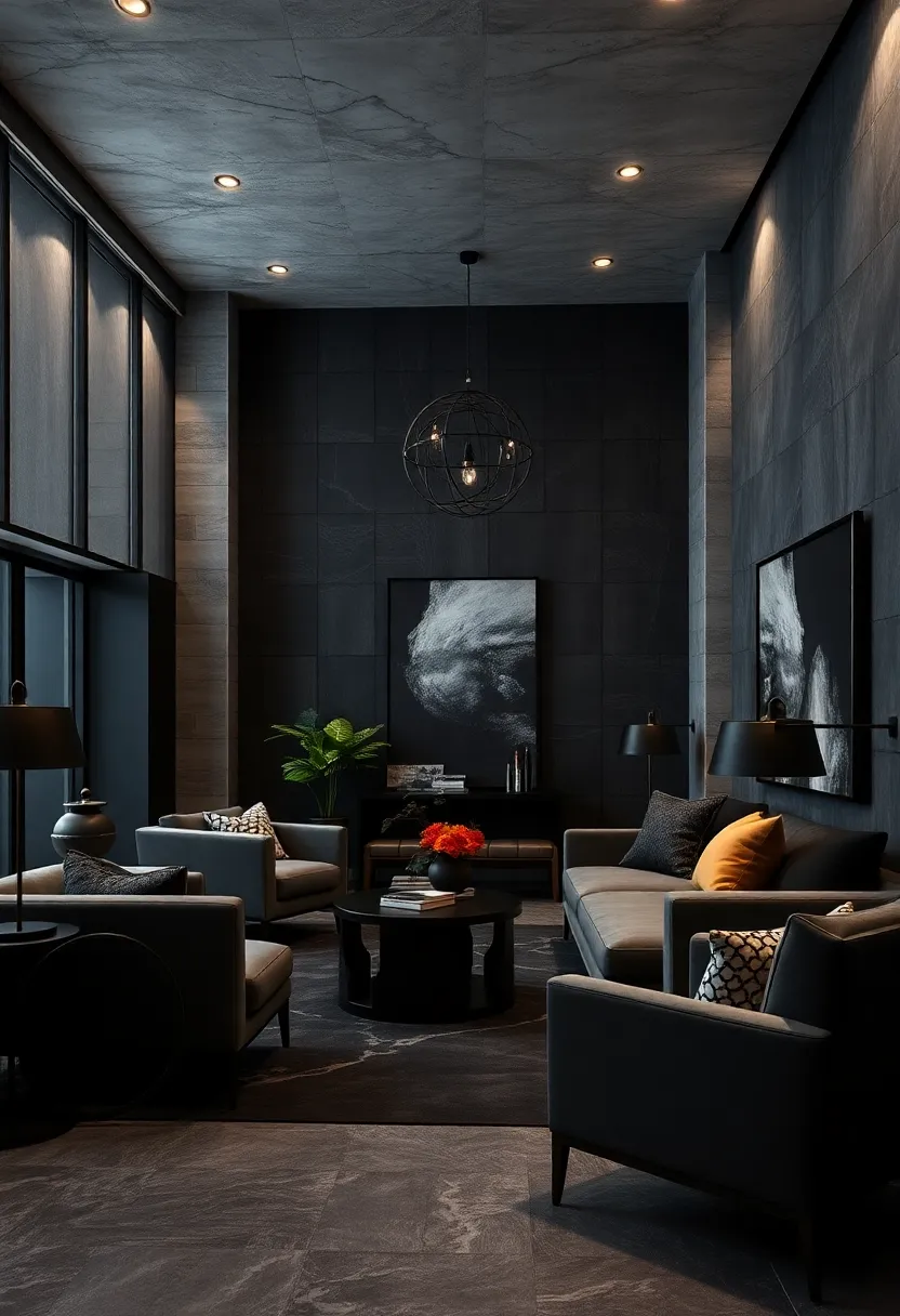 Subtle⁣ Patterns: Black interiors enriched with tonal textured wallpaper add⁤ understated ​complexity and warmth to the office