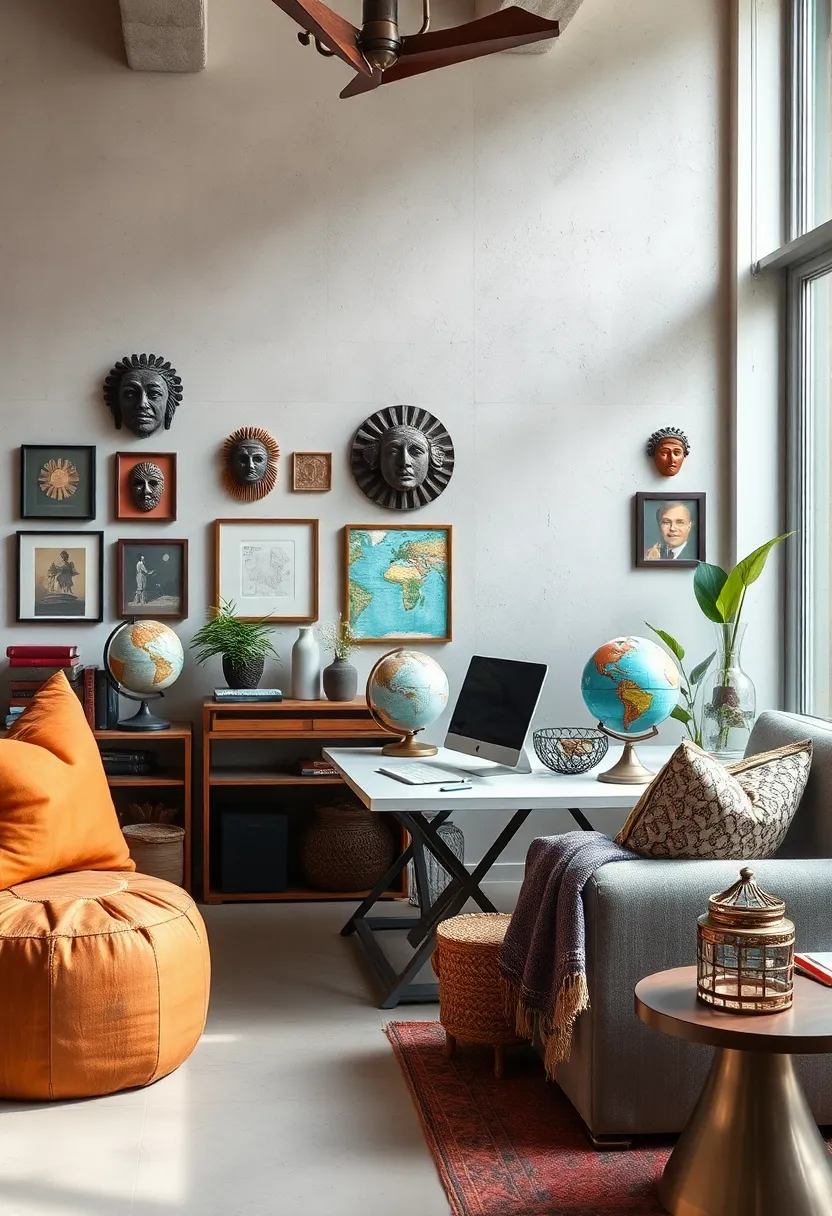 Curating a Home Office Space Accented With Handcrafted Globes, Ethnic Masks, and⁢ Travel Memorabilia