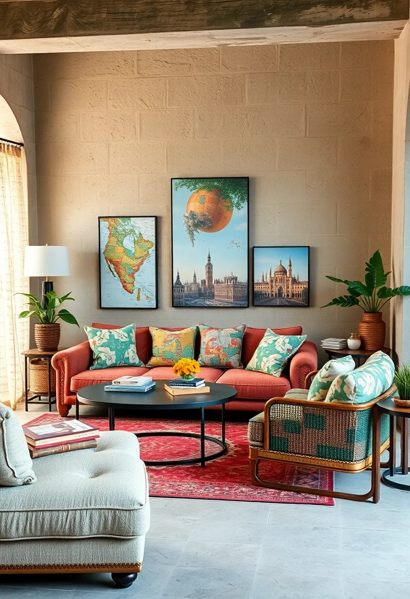 Choosing Eclectic Furniture upholstery Featuring Prints ⁢From Famous Travel Destinations