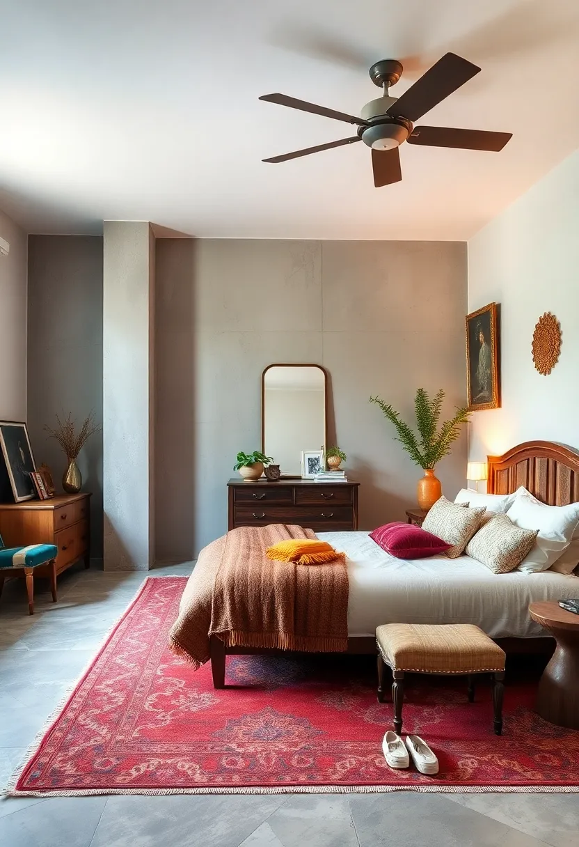 Use bold, patterned rugs⁢ to anchor ⁤your​ space and add warmth⁣ to the eclectic design