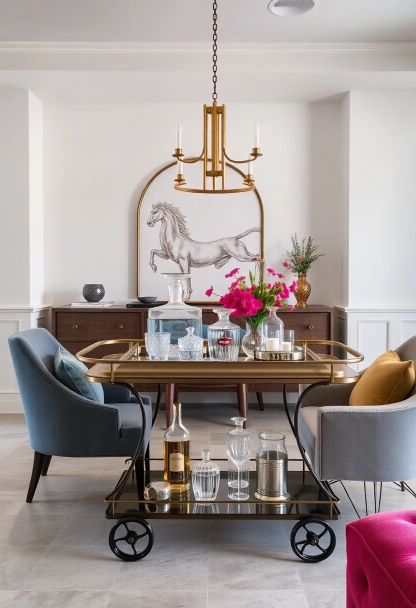 Classic elegance: Showcase crystal decanters and silver serving trays for a timeless, sophisticated ⁤bar cart ⁤look