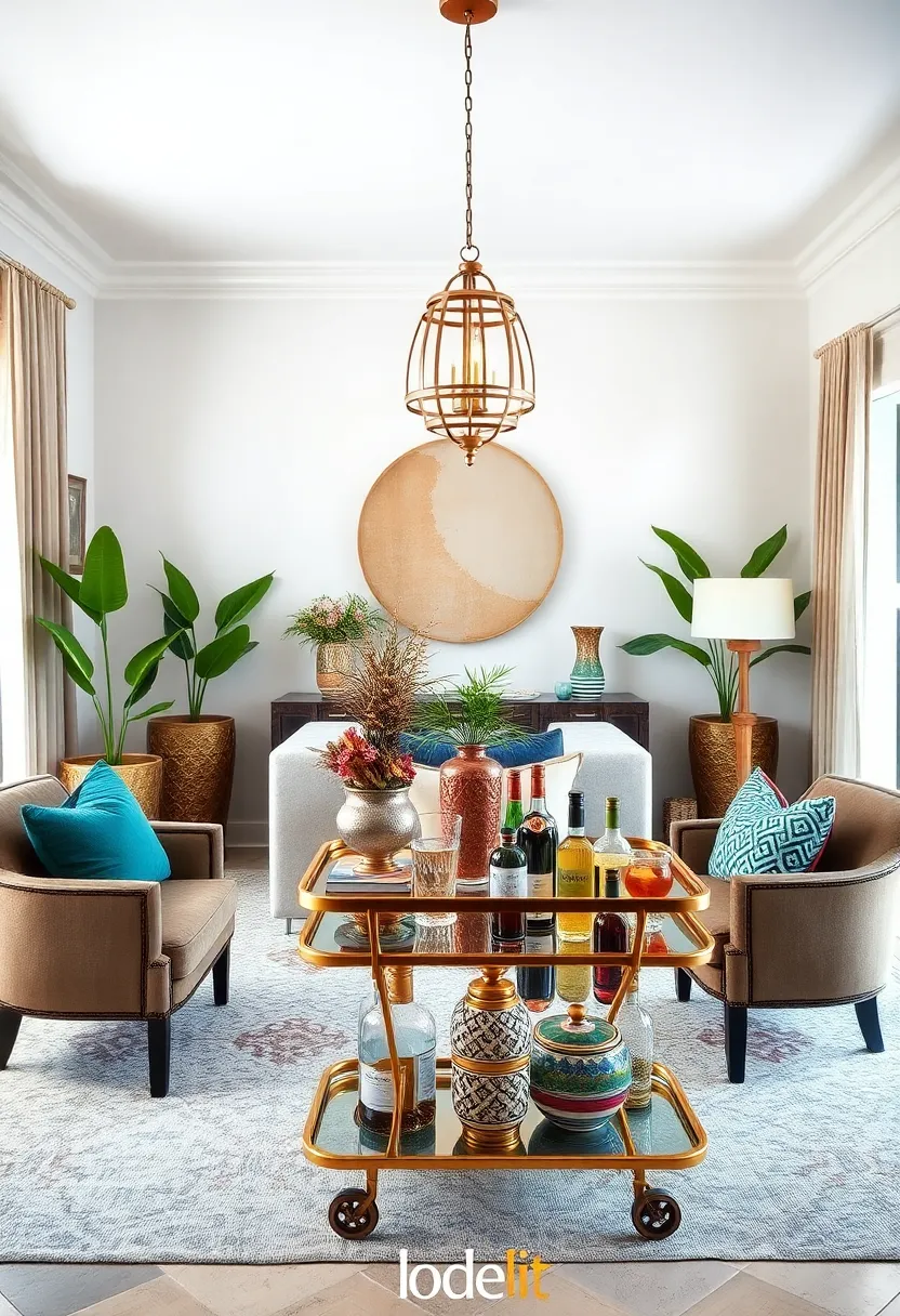 Global Inspirations: Add Moroccan lanterns, patterned ceramics, and exotic liqueurs ‌for worldly flair