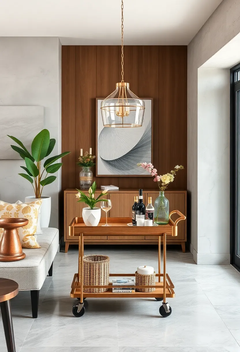 functional⁢ Flair: Incorporate ⁤storage baskets and multi-level trays to⁣ keep your bar cart organized yet stylish