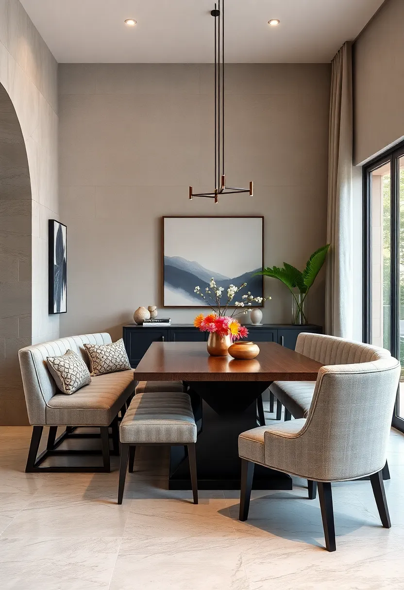 Pair Upholstered Benches with Matching Dining ⁤Chairs for Cohesive Elegance