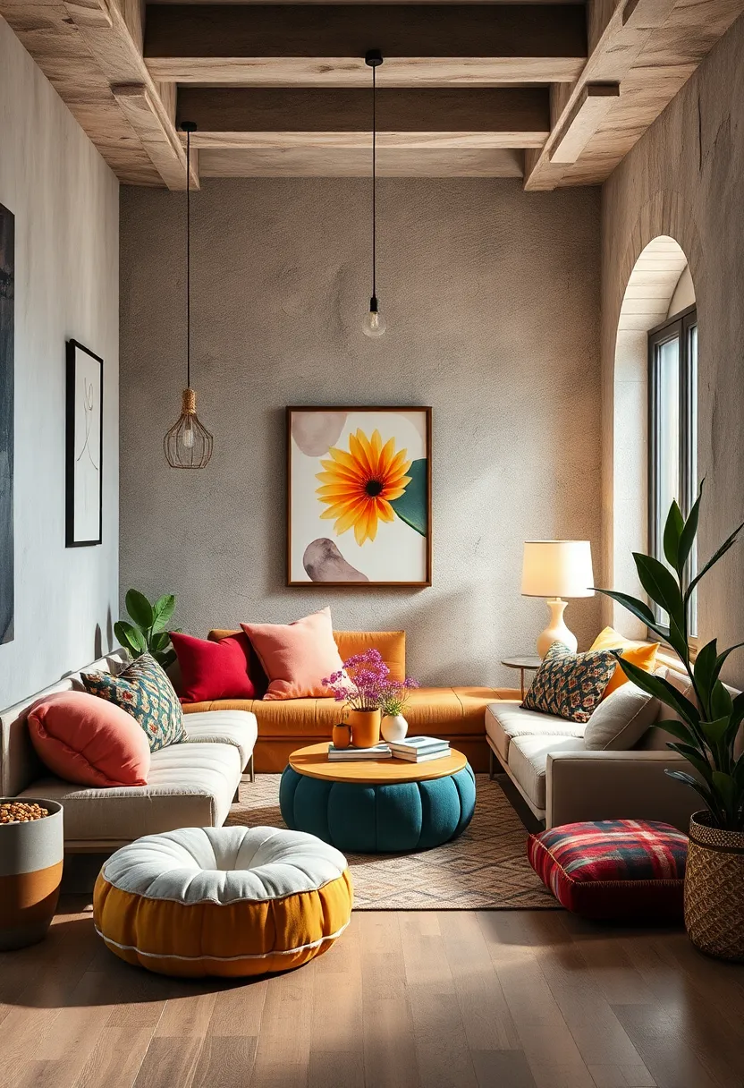 Create Cozy Nooks with Floor Cushions and Poufs