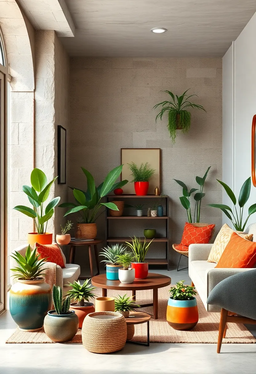 Utilize Colorful Ceramic Pots for Plant Displays