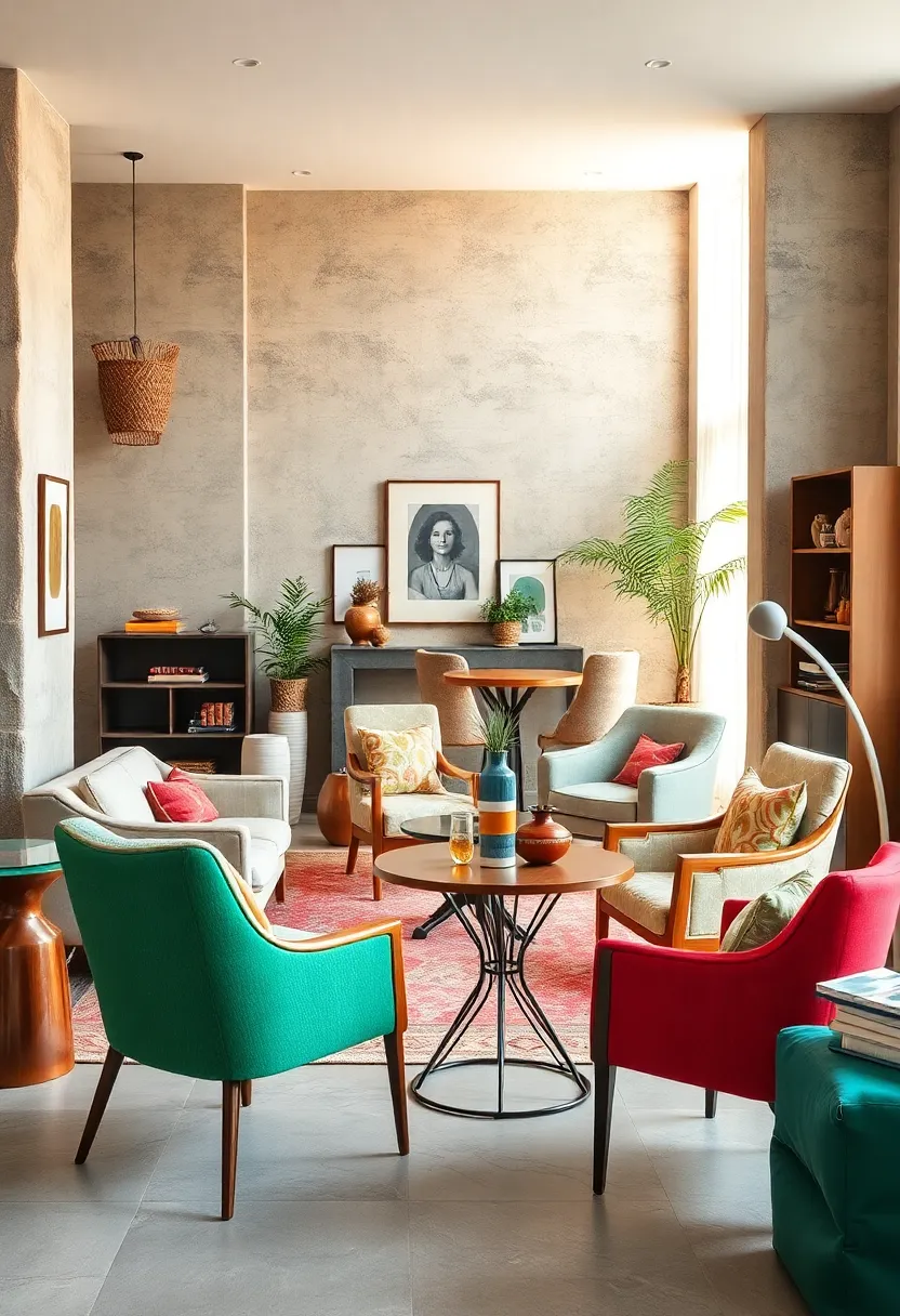 Highlight‌ Unique Chairs‍ with Contrasting Tables