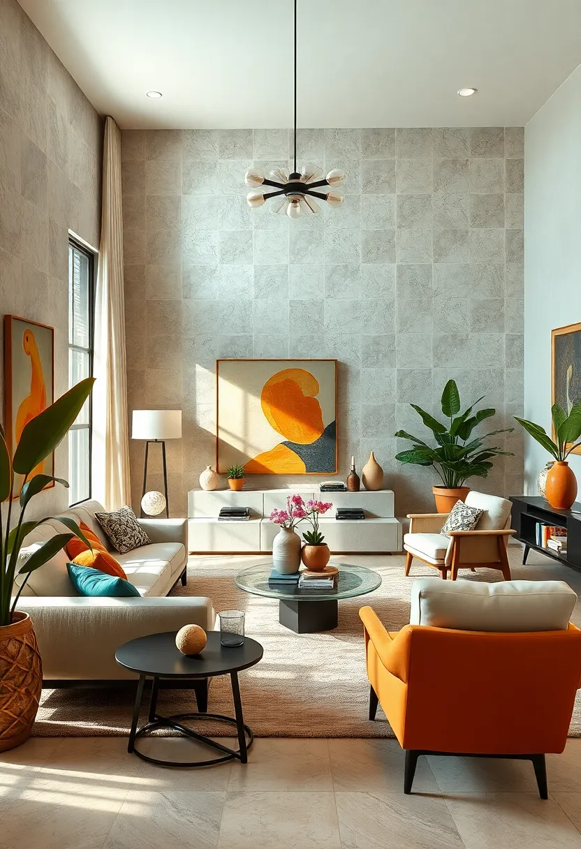 Decorate with sculptural elements to elevate the room’s artistic vibe