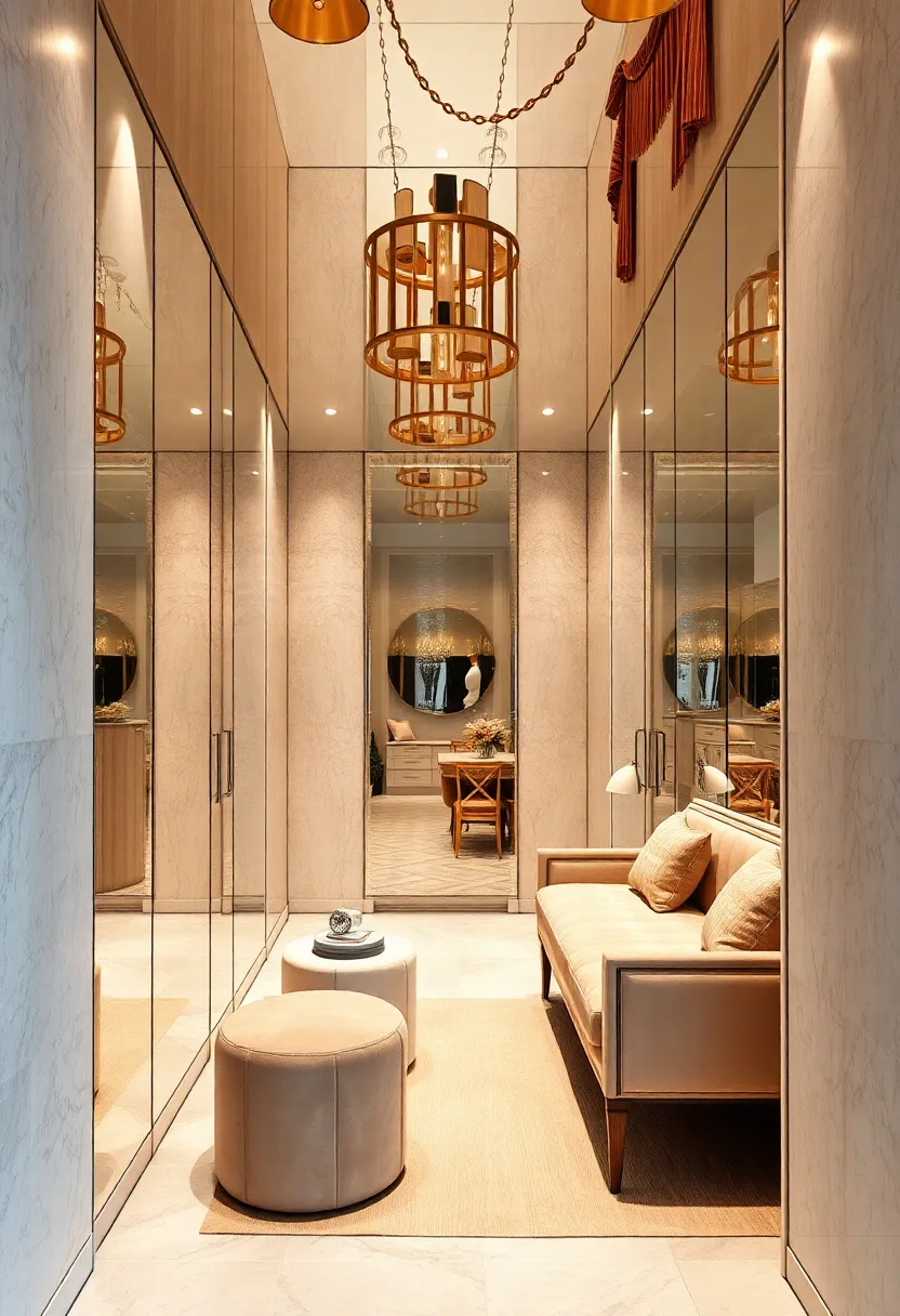 Subtle Vintage Details ⁤Amplified by Mirror ⁣Reflections in ⁣an​ Elegant⁣ Dressing Room