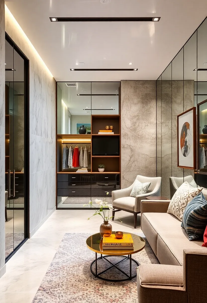 A Cozy Reading Nook reflected‍ in Mirrored Ceilings to Extend Space ‌and Light