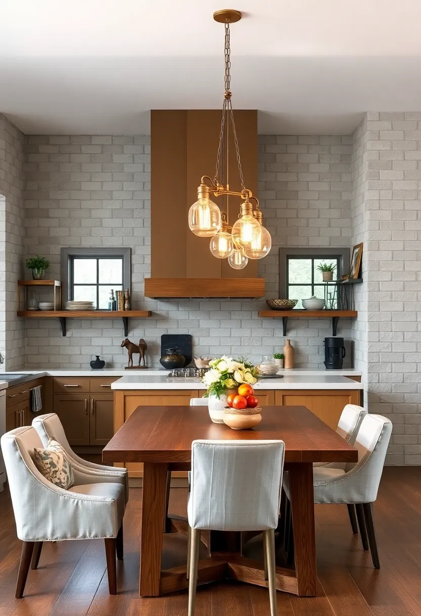 Antique ⁣Brass Multi-Light⁢ Pendants Over the Dining table