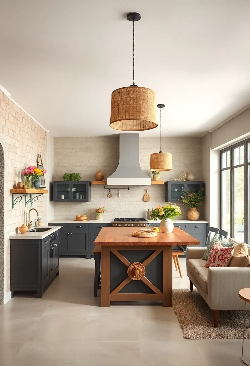 Burlap Shade Pendants to diffuse a Gentle Warmth