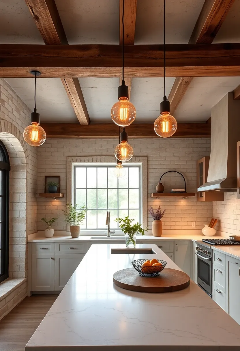 Reclaimed Wood Beam Fixtures with Edison⁤ Bulbs