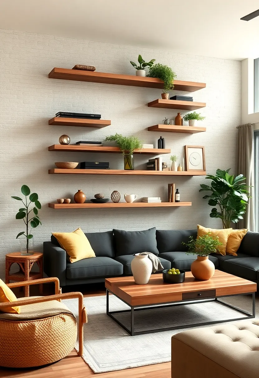 A set of​ long, slim shelves paired⁢ with greenery like eucalyptus or ‌herbs adds fresh, natural accents to your space