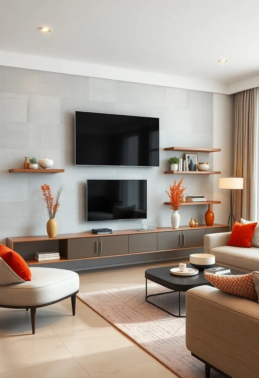 Floating Media Console: Keep electronics and ⁤media accessories organized⁣ while maintaining a streamlined‌ appearance