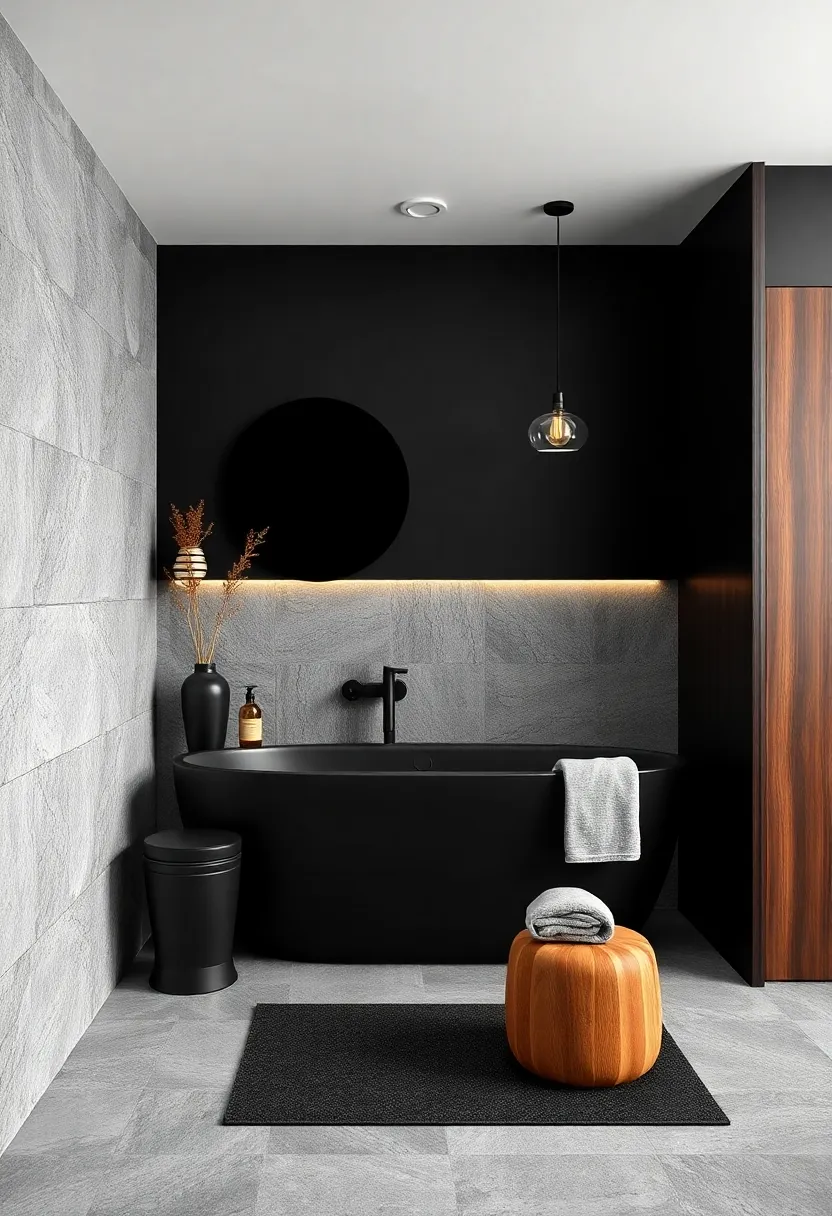 Matte Black and Warm Wood: Sleek black fittings paired with warm wood ⁣textures for a‍ cozy yet⁢ contemporary ⁤space