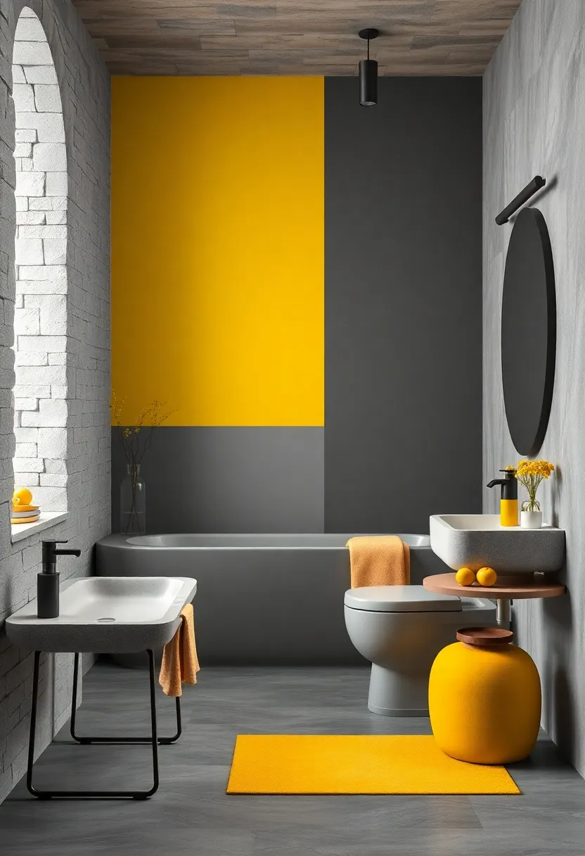 Steel Gray and Lemon Yellow: Industrial steel‍ tones brightened with ⁤sunny⁤ lemon yellow accents