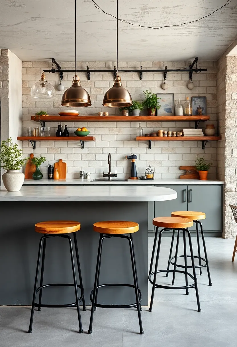 Industrial Bar Stools with Metal ⁤Frames and Wooden Seats
