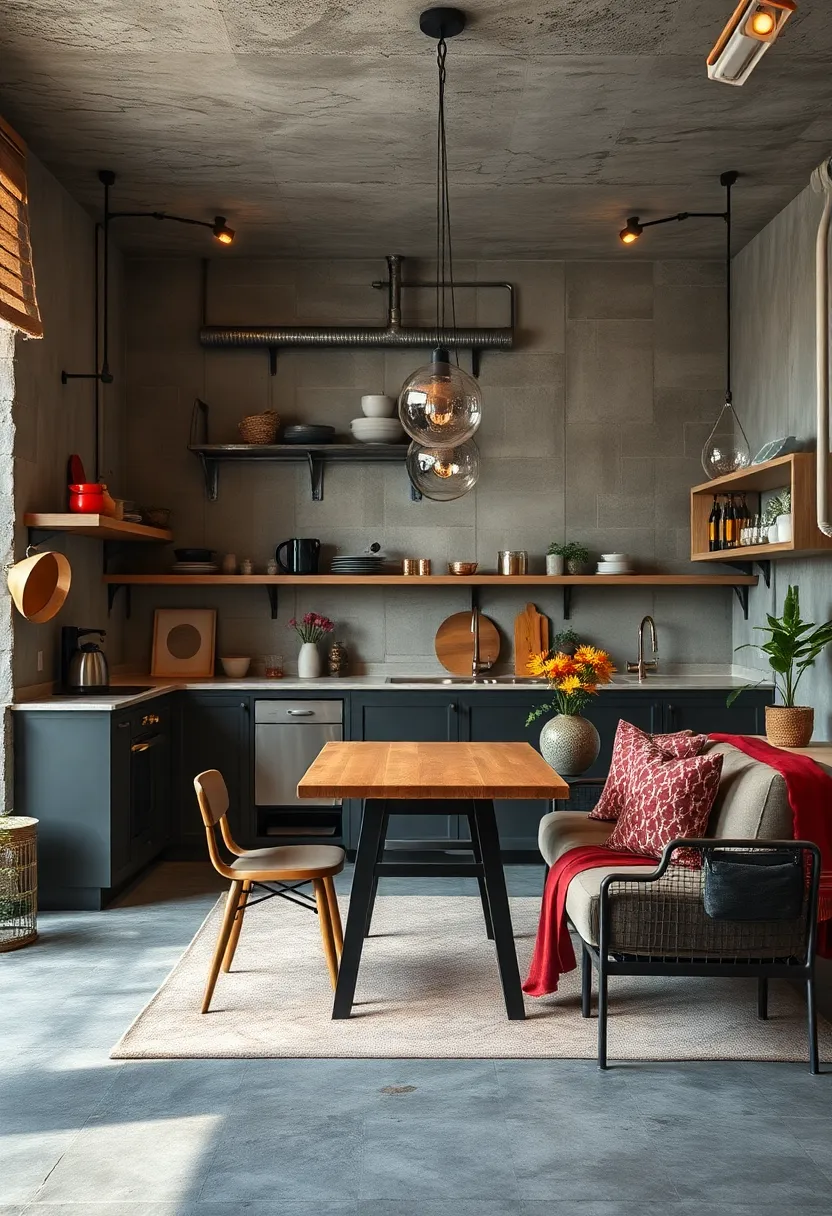 Mix‌ of Raw Metal⁤ and Warm Textiles to ⁣Balance the Space