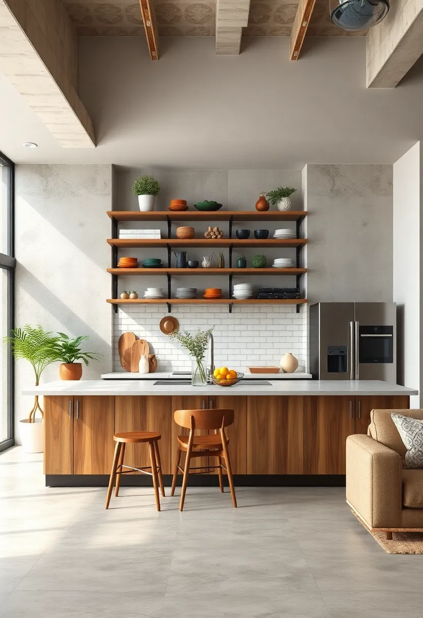 Open Shelving​ with ⁢Metal ⁢Brackets for Functional Display